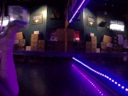 Quality time in a gentlemen's club, horny stripper bets lap dance and plays 8/16