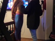 Dream come true for this sissy tied to bed post by a beautiful women 7/16