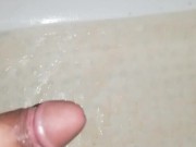 Guy Jerking off & Cumming for you in the Shower, Uncircumcised Cock POV
