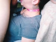 Facefucked against a chair for sloppy ORAL CREAMPIE #2 9/16