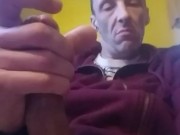 Playing with my balls and jerking off w/cumshot
