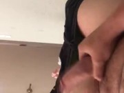 Moaning while stroking until i cum on my stomach