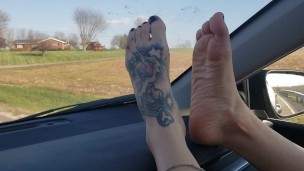 Quarantine free friday! Feet on the dash while driving!