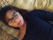 Slutty college student holds back moans to avoid parents during quarantine 7/16