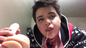 femboy did his makeup for this sloppy head ✨
