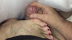 Love it when stepaunt Annette tells me to jack off on her feet