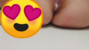 Slow motion intense female squirting creamy orgasm