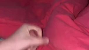Wanking my hard wet cock thinking of you fucking me