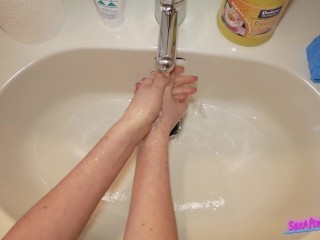 Wash your hands before masturbate on Pornhub – #SCRUBHUB