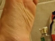 Showing off perfect feet. That will be nice to find someone to suck on them