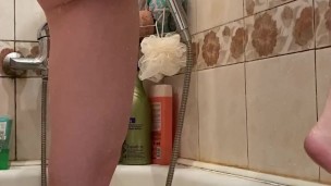  on teen girl in shower (pee)