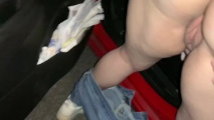 Fucked her outside the car and got some top inside nutted on her ass