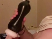 Toy play with fantastic creamy vocal cumshot with grunting/moaning
