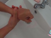 You have to wash your hand until no color on your hand scrubhub Thailand
