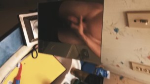 Playing with my cock in the mirror!
