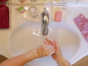 Nurse washes Hands after Hospital against Coronavirus #Scrubhub