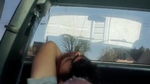sexy dadbod with beard masturbating in public parking lot 
