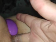 Masturbate wet pussi with plug in ass. Double penetration with teen orgasm.