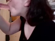 Sucking and gagging on a dildo 3/16