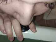 Amateur teen girl suck and fuck by anal plug in bath. Cool deep asshole.