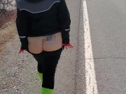 Showing my ass during my jog today.