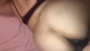 Fucking my lesbian dyke girlfriend doggystyle with a strap on