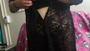 Finally had the energy to stand up long enough to try 'strip tease' uwu