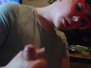 POV stroking, sucking and showing off my boyfriend's big dick @tomshaw120  9/16