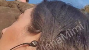 showing my pussy at the beach