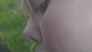 Blond wife sucks Dick next to highway