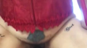 Bouncing on my Big dildo 