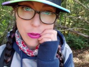 Black Dress, Nipple Clamps, and Buttplug Play Outside 1/16