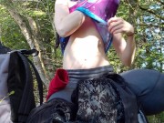 Black Dress, Nipple Clamps, and Buttplug Play Outside 3/16