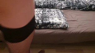 cute nb spanks herself with a wooden paddle