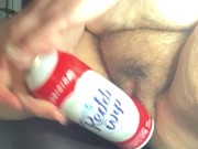 BBW Rubs Piss on her Hairy Cunt Before Fucking It with a Whipped Cream Can! 11/16