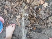 Girl Desperate To Piss So Goes Outside 