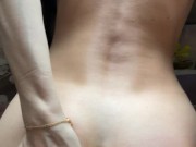 blond student takes it doggy style on the couch and moans POV 6/16