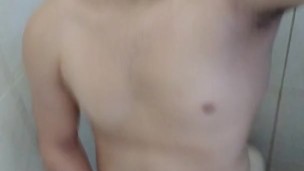 Enjoying delicious in the shower 