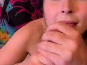 Gorgeous blonde babe with pretty eyes gets a deep throat surprise 11/16