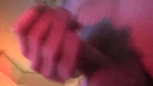 Close up cock view of guy jacking off watching Porn, with hot Cumshot!