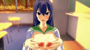 3D hentai HIGHSCHOOL OF THE DEAD Busujima Saeko Titty fuck