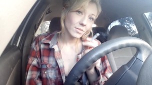 Morning orgasm in the car- self inflicted- in your boxers and flannel