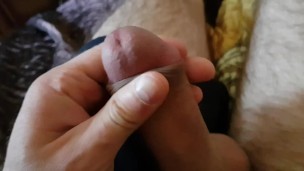 Teen Jerks Off Big Cock When Parents Are At Home Outside The Door