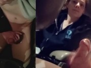 Heather Kane gives College Teen Handjob in Public Parking Lot 14/16