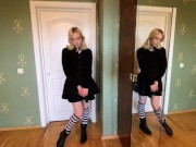 Pretty girl suck dick in front of the mirror 1/16