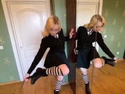 Pretty girl suck dick in front of the mirror 4/16