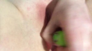 Massaging cum into my pussy, plus anal tease