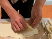 Shohei cooking Gyoza the Chinese dumplings