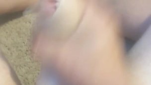 Big dick amateur teen POV cumshot whole roomates outside room!