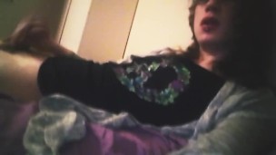 Shy transgal masturbating to strong orgasm